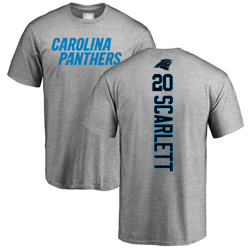 Carolina Panthers Men Ash Jordan Scarlett Backer NFL Football #20 T Shirt->nfl t-shirts->Sports Accessory